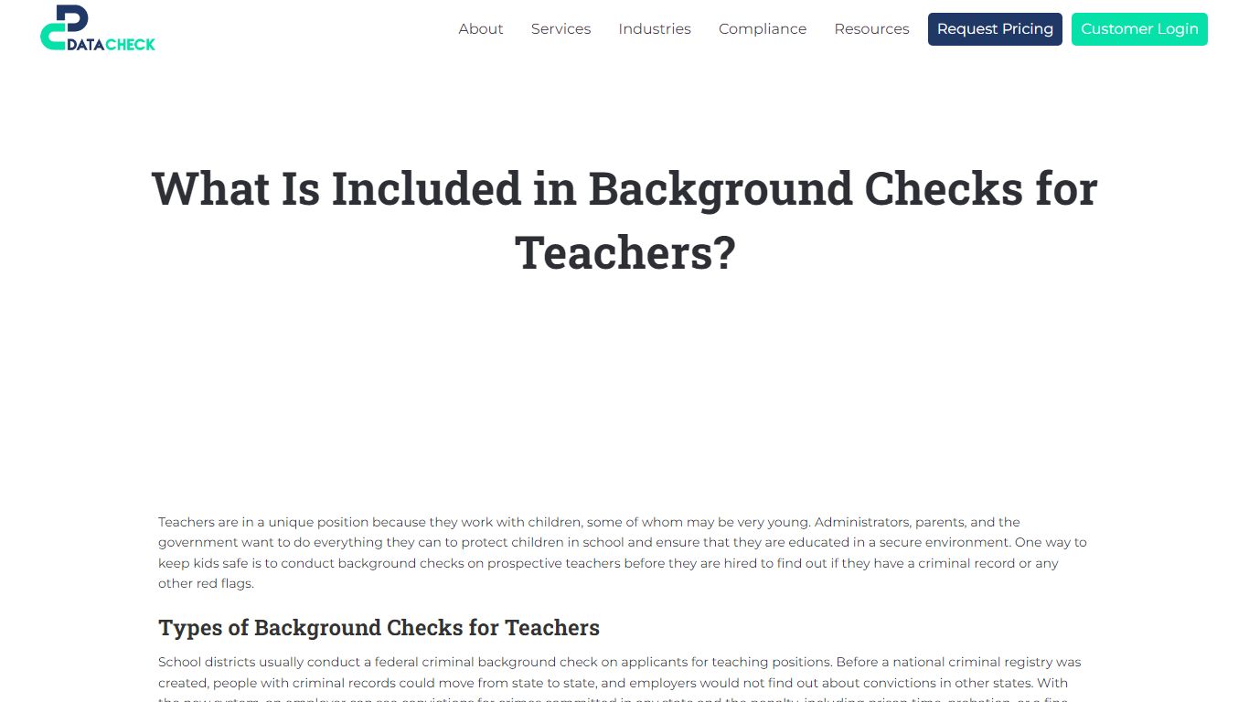 What Is Included in Background Checks for Teachers? - Datacheck